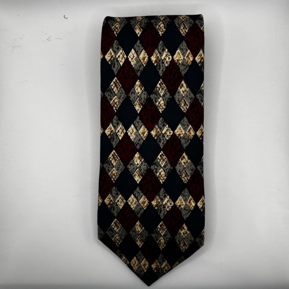 Brooks Brothers Argyle Tie in Black, Red, and Gold